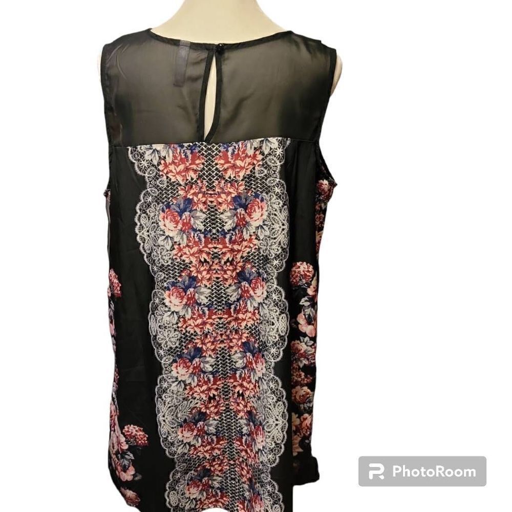 Nwt Xhilaration Sleeveless Floral Black Dress Size Xl — image 3 of 8